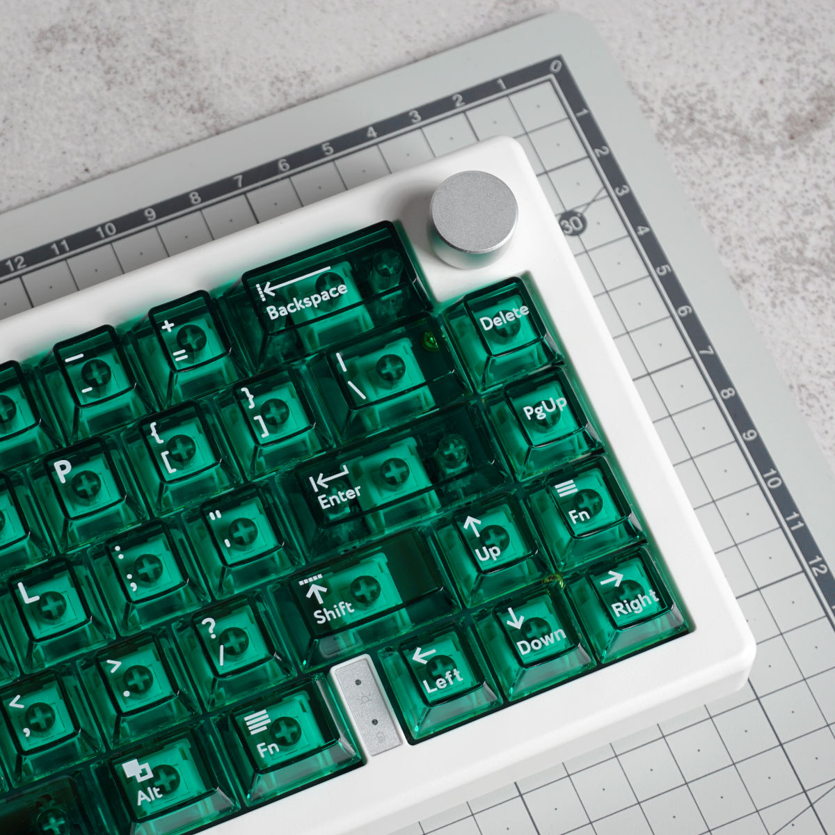 Keycapy do klawiatury ciemnozielone przezroczyste Aifei Crystal