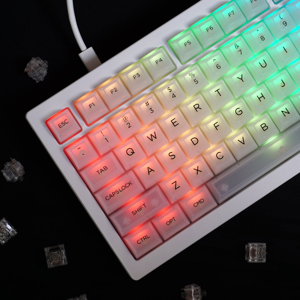 Klawiatura mechaniczna barebones Akko 5075S Moonlight White RGB