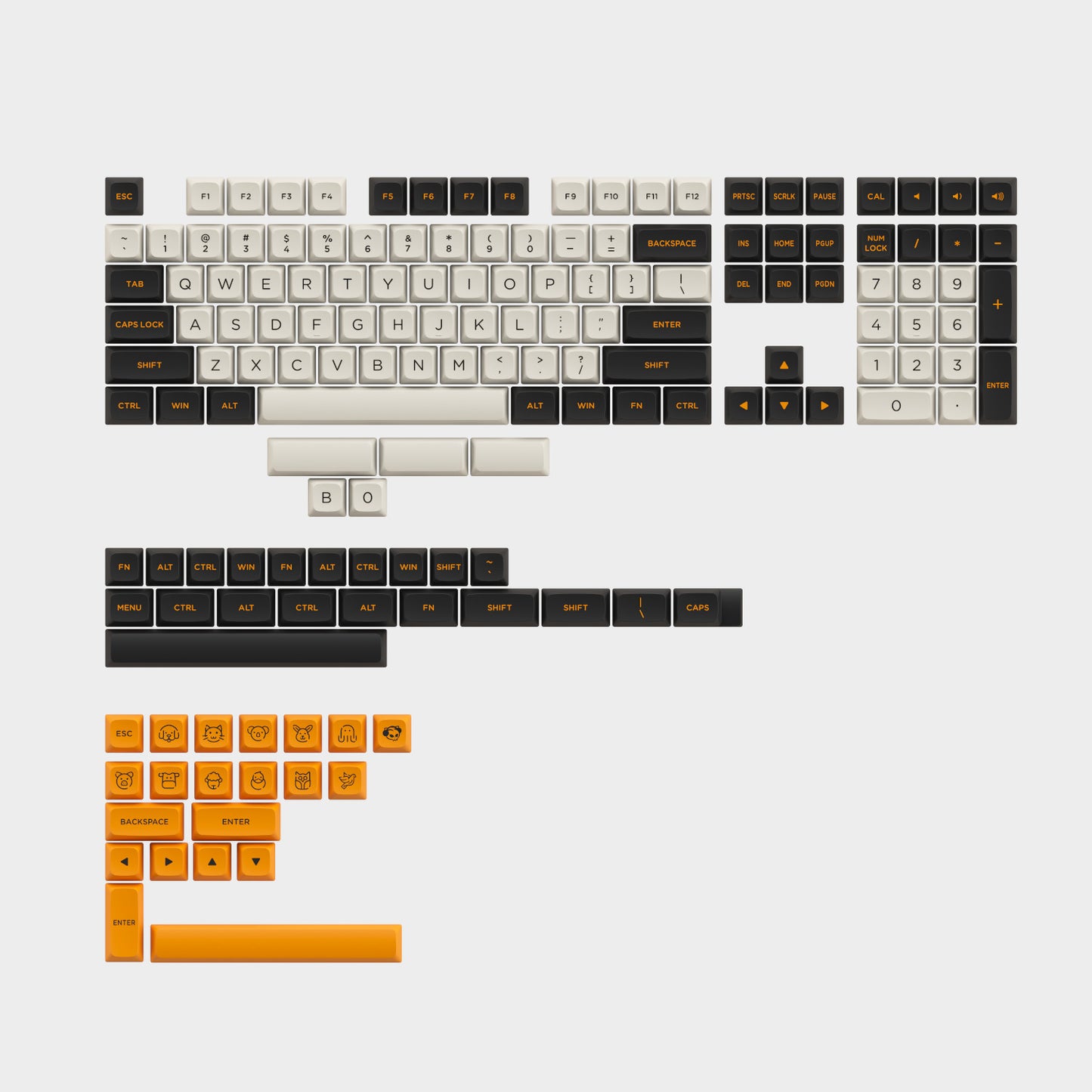 Keycapy Doubleshot PBT ASA Low Carbon Retro