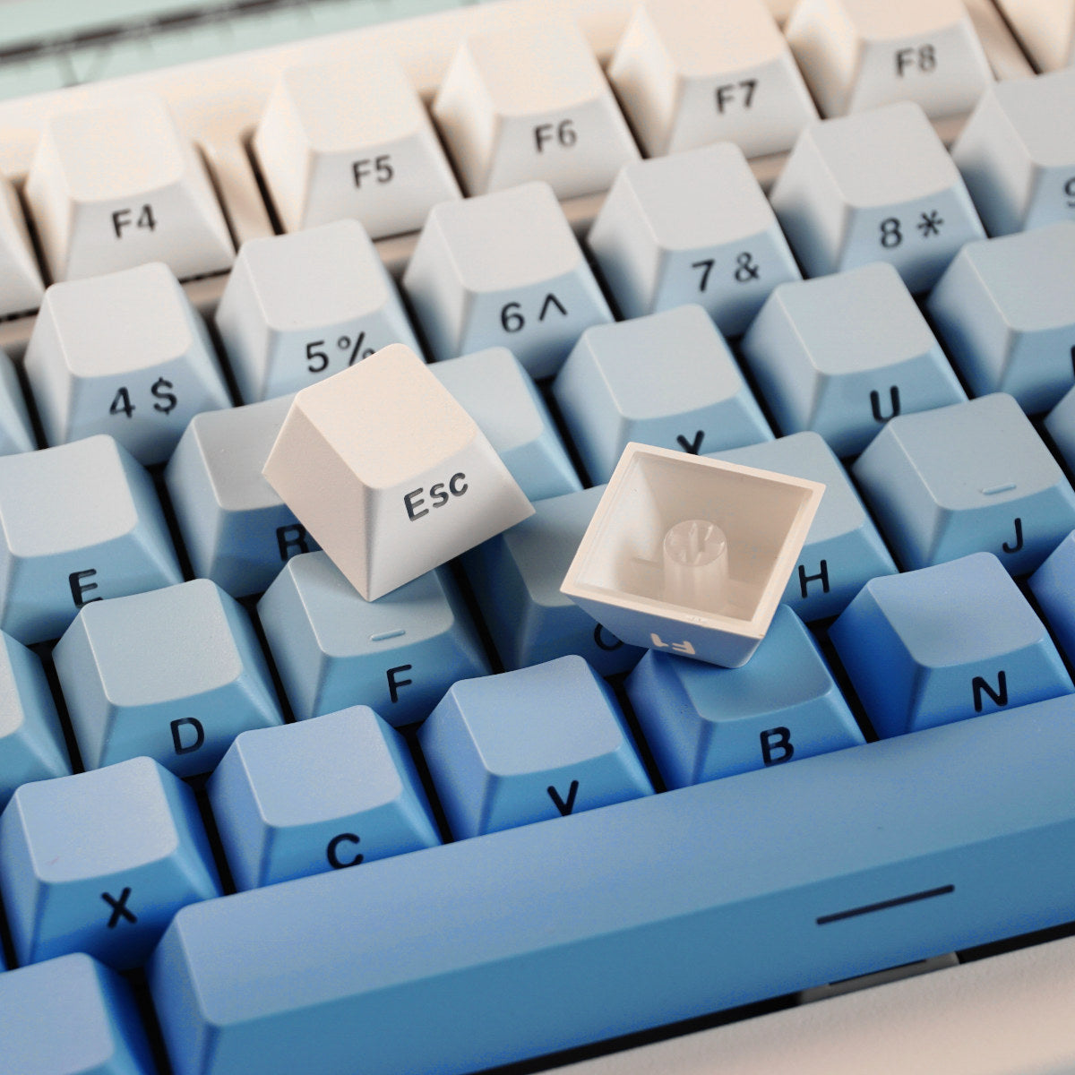 Błękitne keycapy Cherry Doubleshot