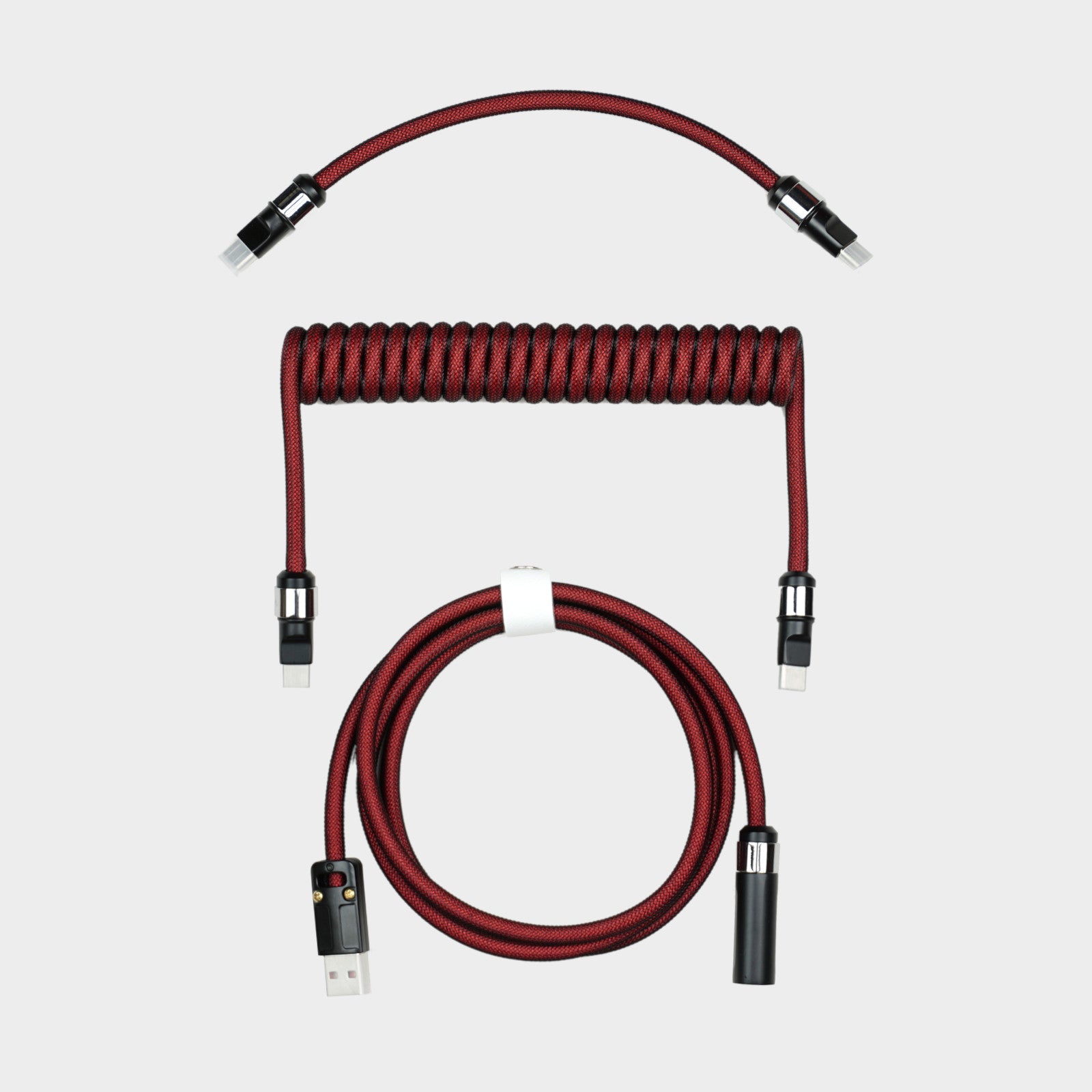 Bordowy kabel do klawiatury Coiled Cable Pro