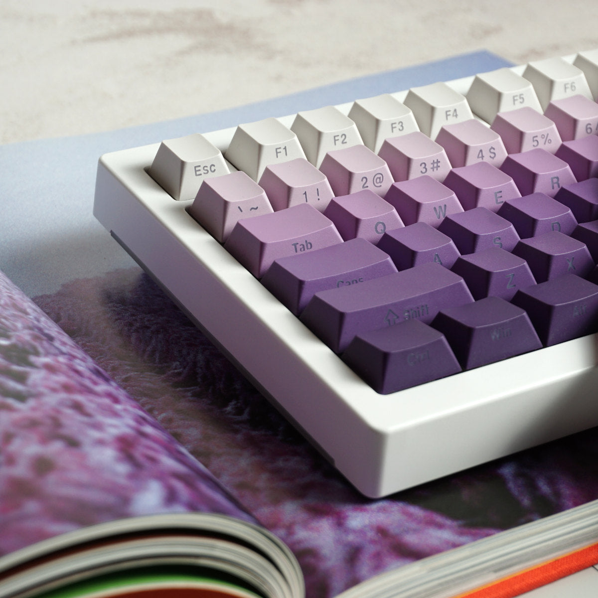 Fioletowe keycapy gradient do klawiatury mechanicznej