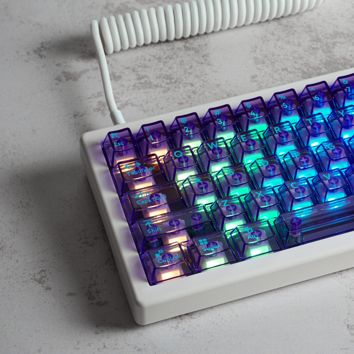 Aifei Crystal Purple Keycapy do klawiatury z podświetleniem RGB