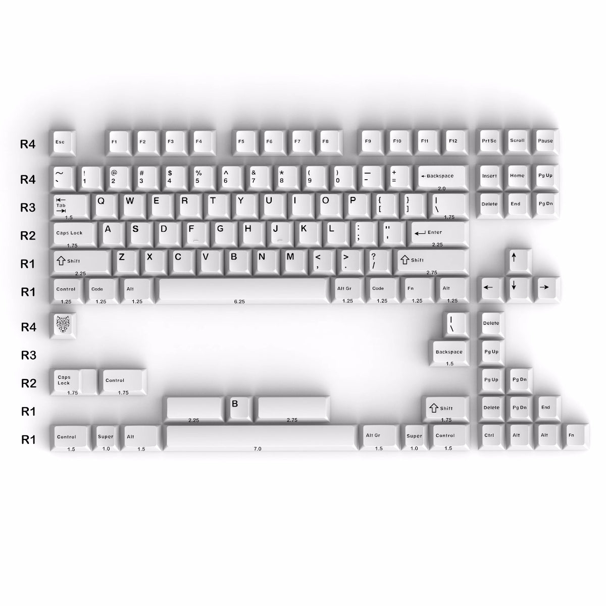 Keycapy Aifei Black on White zestaw do klawiatury mechanicznej