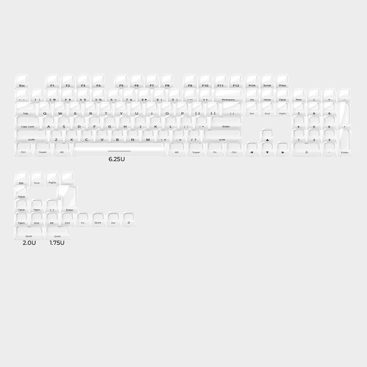 Zestaw keycapów Jelly R2 White XVX