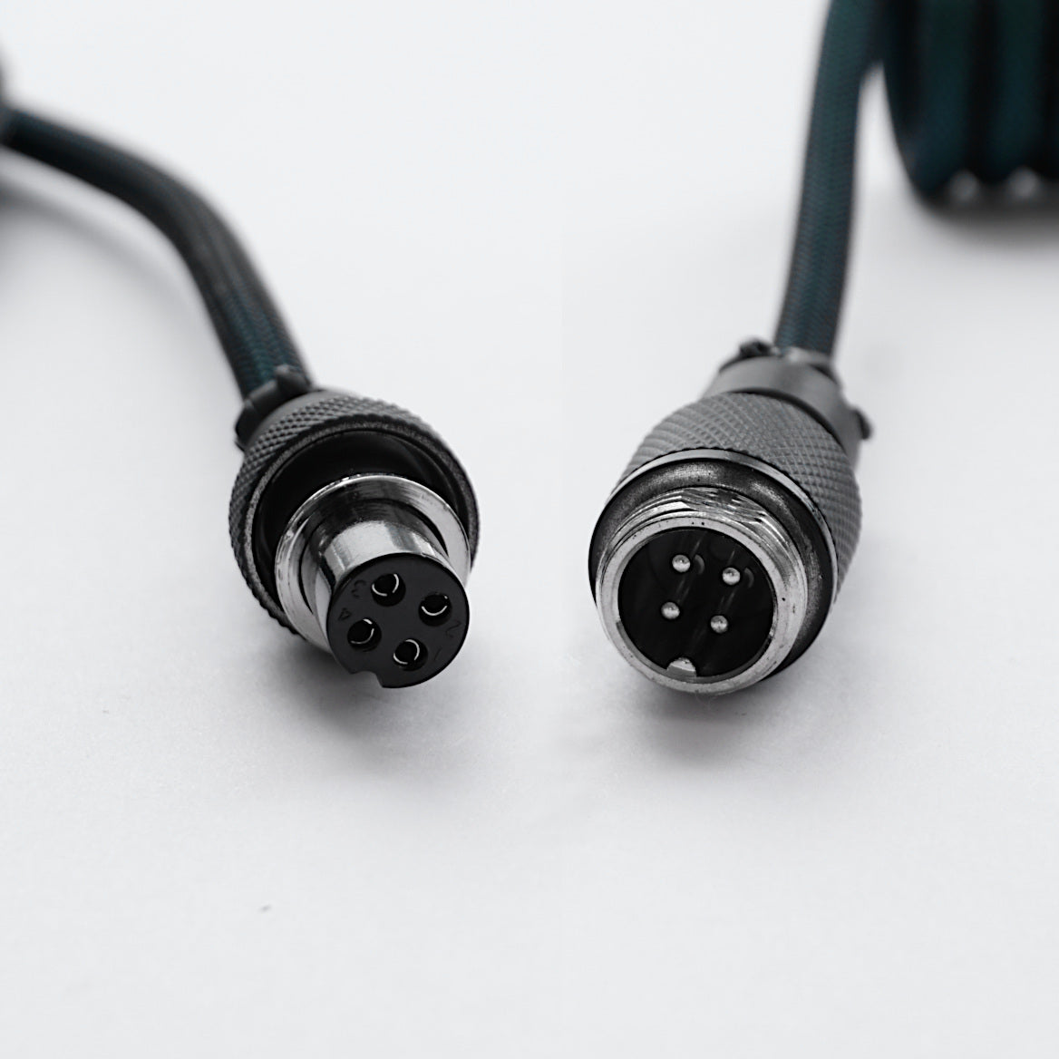 Kabel USB-C do klawiatury skręcony zielony Złącze Aviator