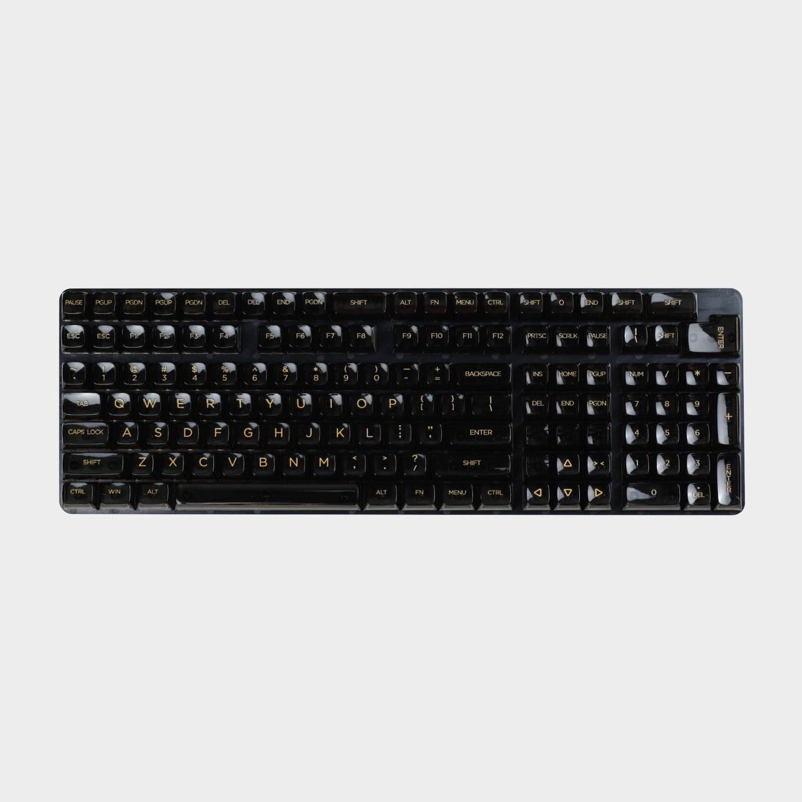 Keycapy czarne półprzeźroczyste zestaw do klawiatury