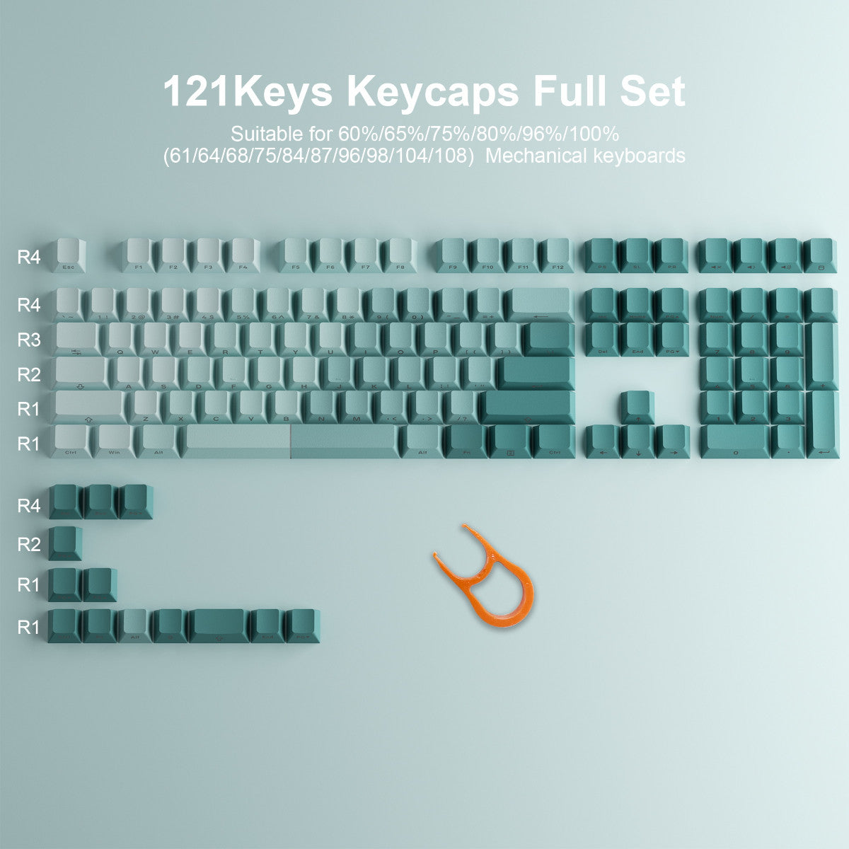 Zestaw keycapów Gradient Cyan 