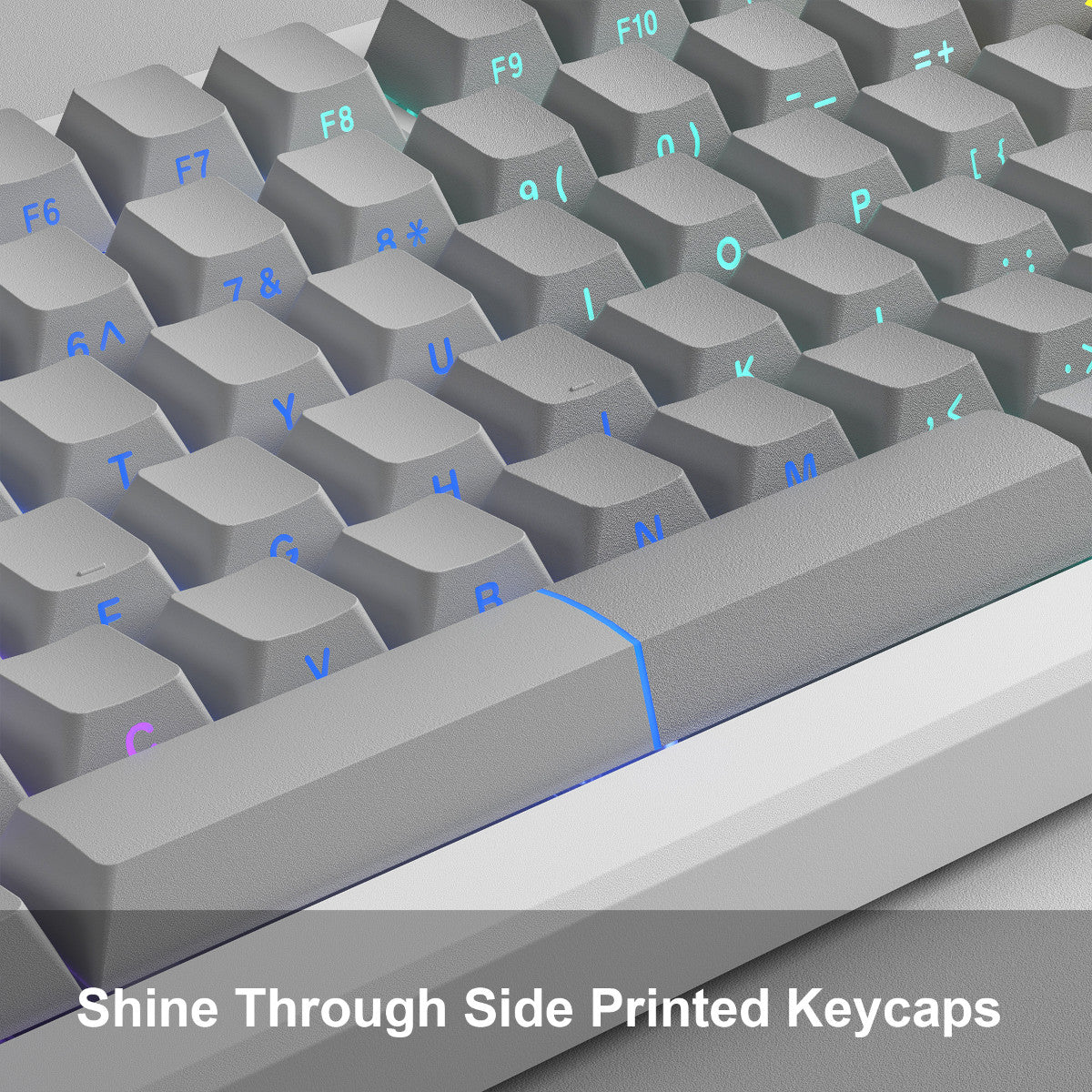 Keycapy z prześwitującymi legendami Gradient Gray