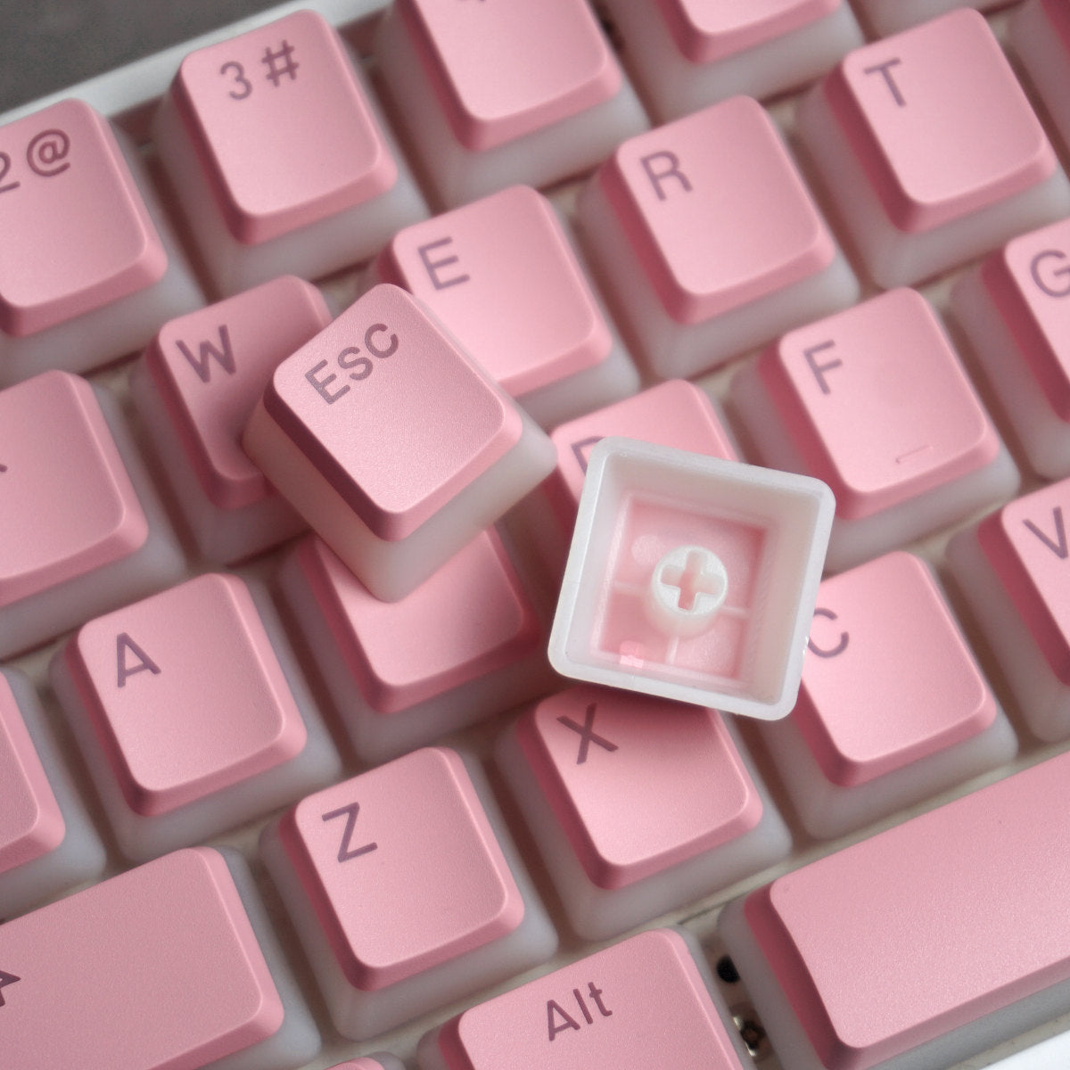 Keycapy do klawiatury Pudding Różowe Doubleshot PBT