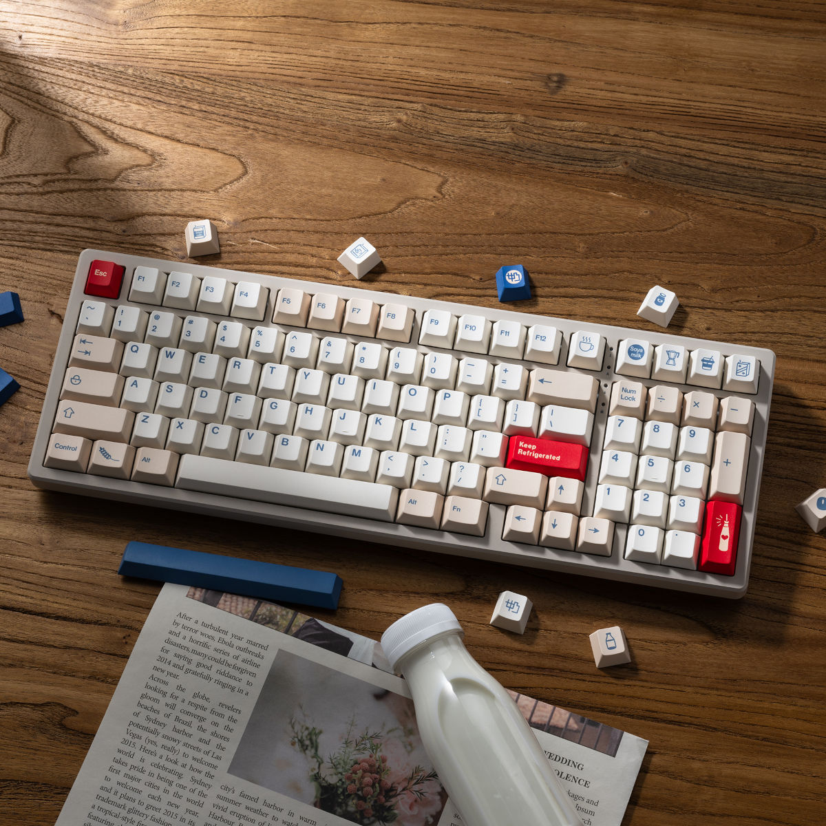 Beżowe keycapy do klawiatury XVX Soy Milk