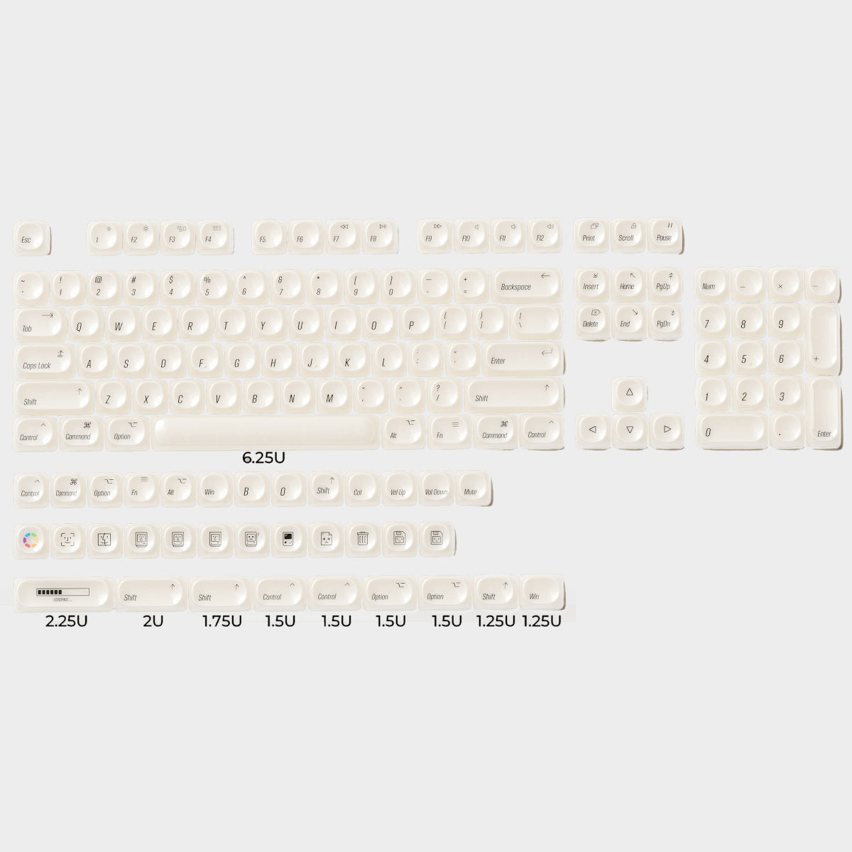 Mleczne keycapy do klawiatury XVX White Chocolate