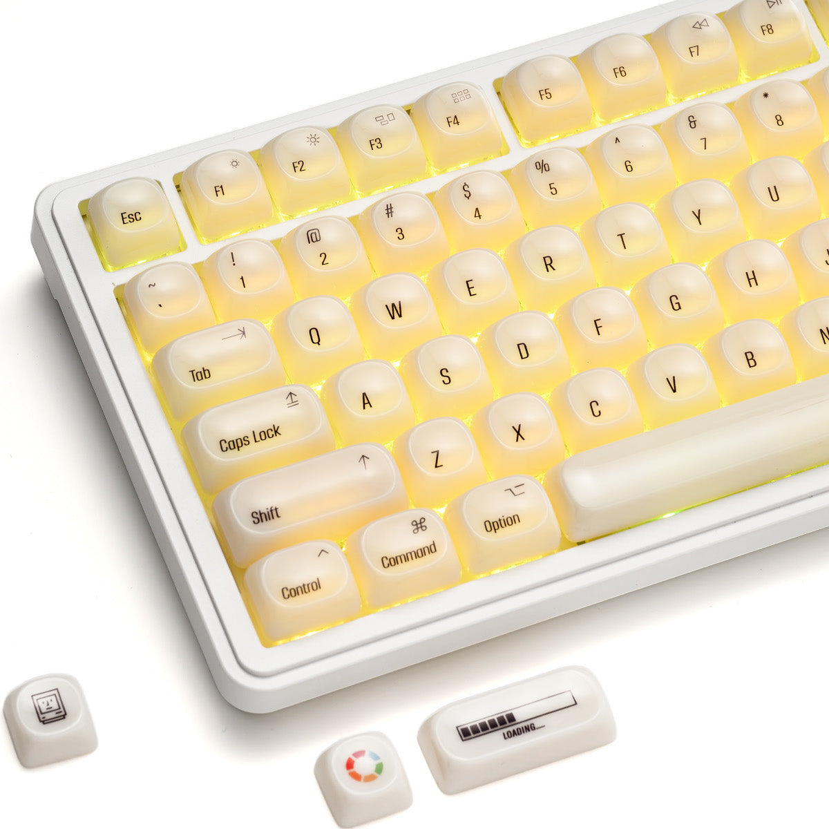 Keycapy przepuszczające światło White Chocolate