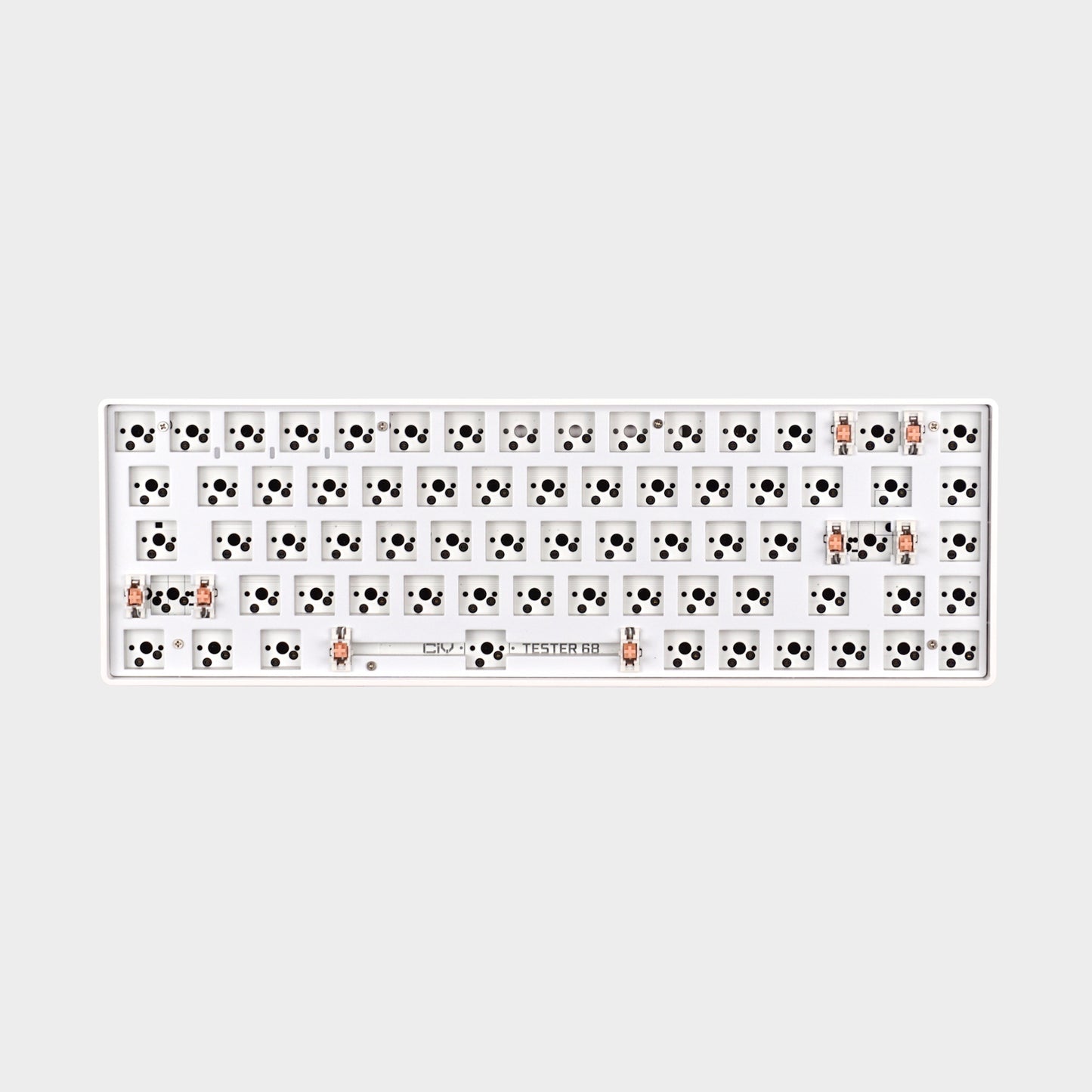klawiatura mechaniczna 65% DIY Kit CIY Tester 68 Hot-Swap biała - Zestaw DIY barebones podświetlenie RGB